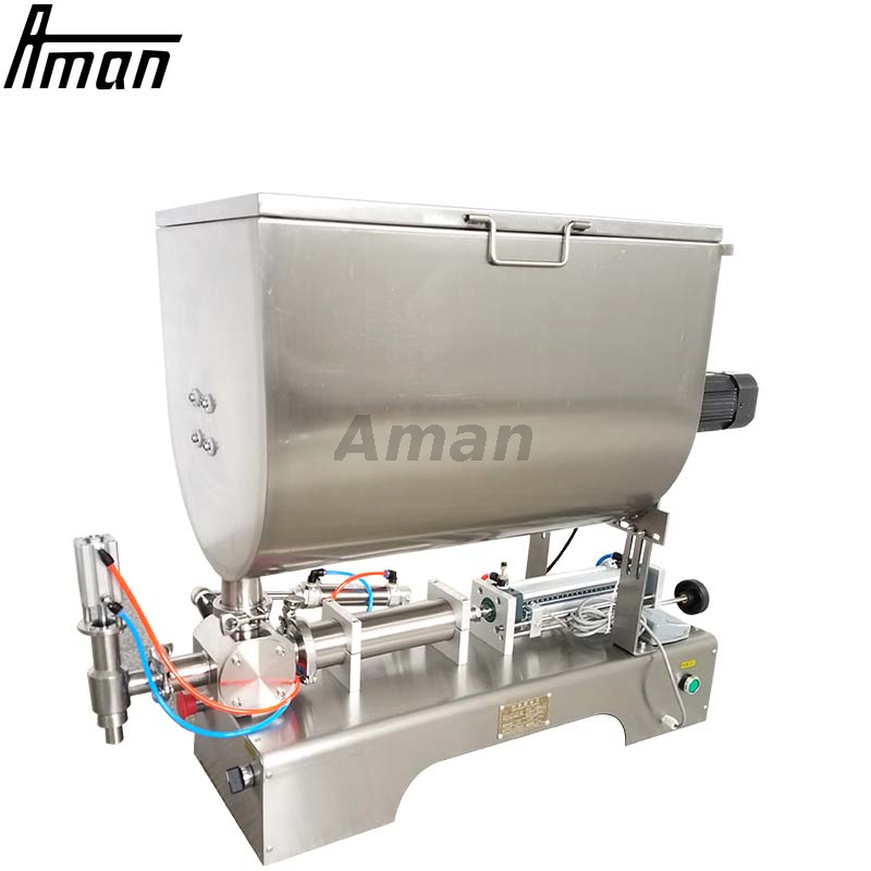 Machine de remplissage horizontale de mélangeur pneumatique semi-automatique de remplisseurs de pâte 100-1000ml